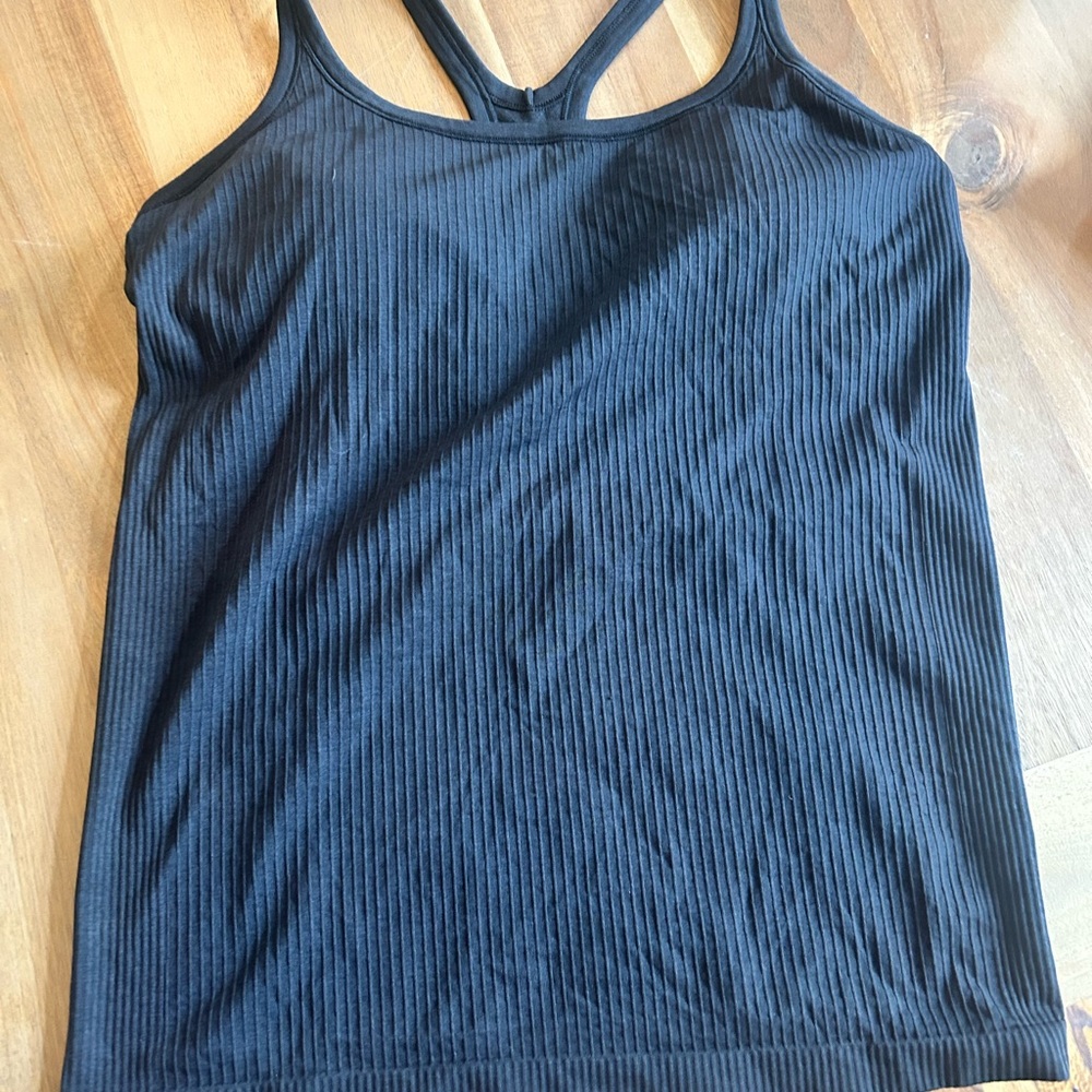 Lululemon Athletica Blue Ribbed Sleeveless Tank Top